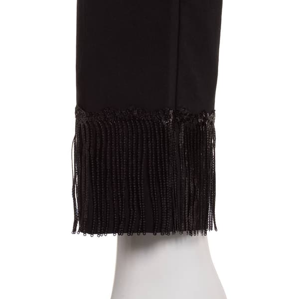 Womens Zac & Rachel Solid Millennium Fringe Sequin Hem Pants