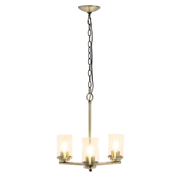 Lalia Home 3-Light Classic Contemporary Clear Glass Chandier