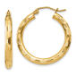 Gold Classics&#40;tm&#41; 14kt. Gold 25mm Textured Hoop Earrings - image 1