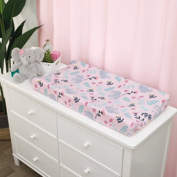 Carters(R) Floral Elephant Super Soft Changing Pad Cover - image 