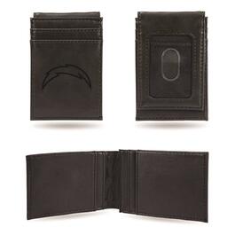 Mens NFL Los Angeles Chargers Faux Leather Front Pocket Wallet