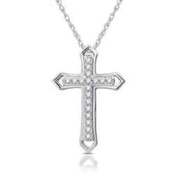 Nova Star(R) 1/10cttw. Lab Grown Diamond Double Cross Pendant