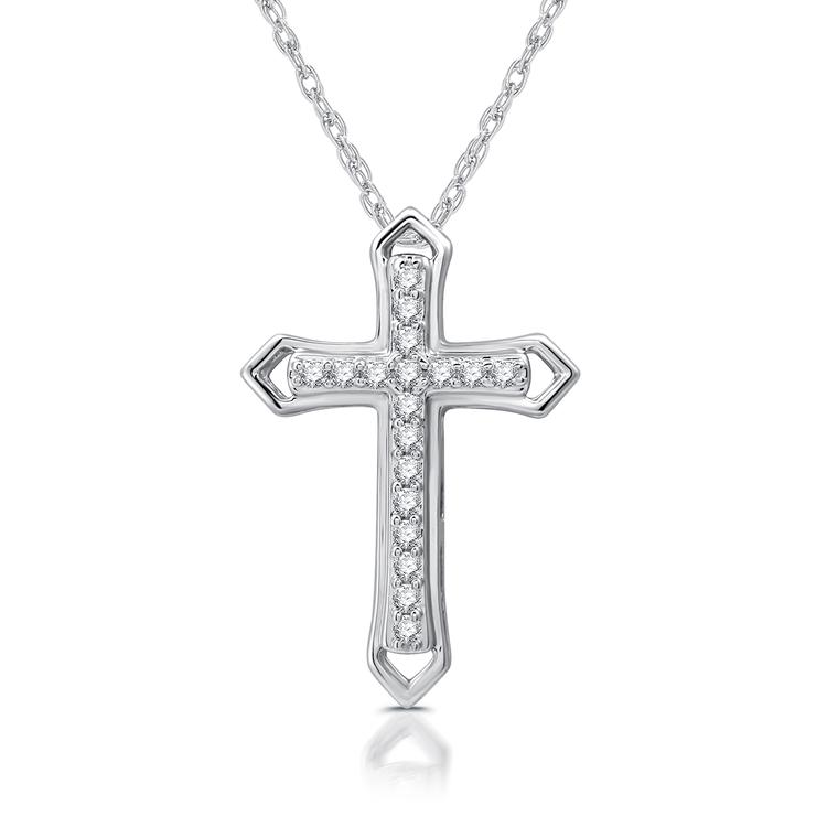 Nova Star(R) 1/10cttw. Lab Grown Diamond Double Cross Pendant