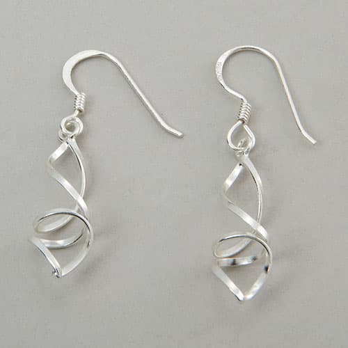 Marsala Sterling Silver Openwork Twisted Drop Earrings