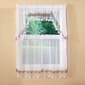 Vintage Embroidered Macrame Trim Kitchen Curtains - image 1