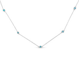 Diamond Classics&#40;tm&#41; 1/2ctw. Blue Diamond Station Chain Necklace