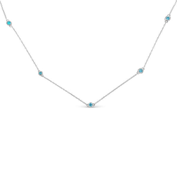Diamond Classics&#40;tm&#41; 1/2ctw. Blue Diamond Station Chain Necklace - image 
