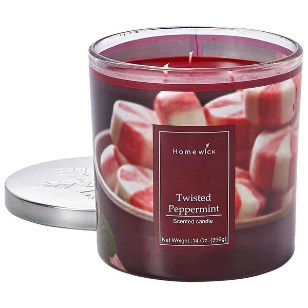 Homewick 14oz. Twisted Peppermint Jar Candle - image 