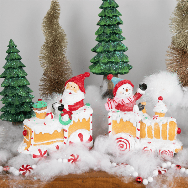 Northlight 2pc. Santa on Gingerbread Train Car Christmas Figures