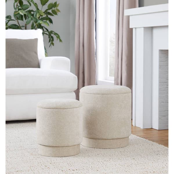 LumiSource Upholstered Contemporary Ottoman Set
