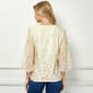 Womens Sara Michelle 3/4 Sheer Sleeve Pearl Detail Floral Blouse - image 2