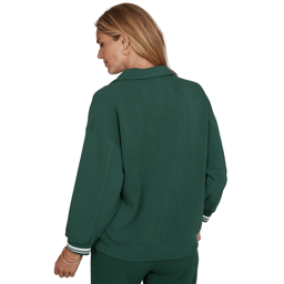 Petite Ruby Rd. Game of Luxe Stripe Trim Sweatshirt