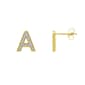 Accents by Gianni Argento Gold Diamond A Initial Stud Earrings - image 1