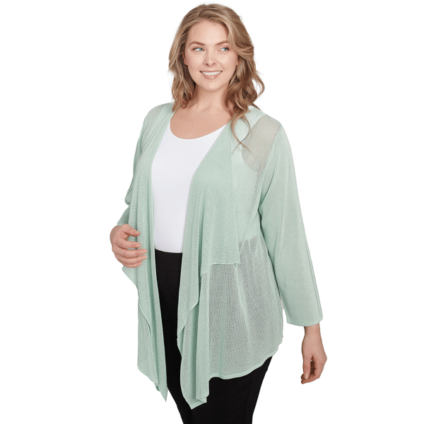 Plus Size Emaline Key Items Drape Front Cardigan