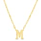 Sterling Silver Gold Polished M Initial Pendant Necklace - image 1