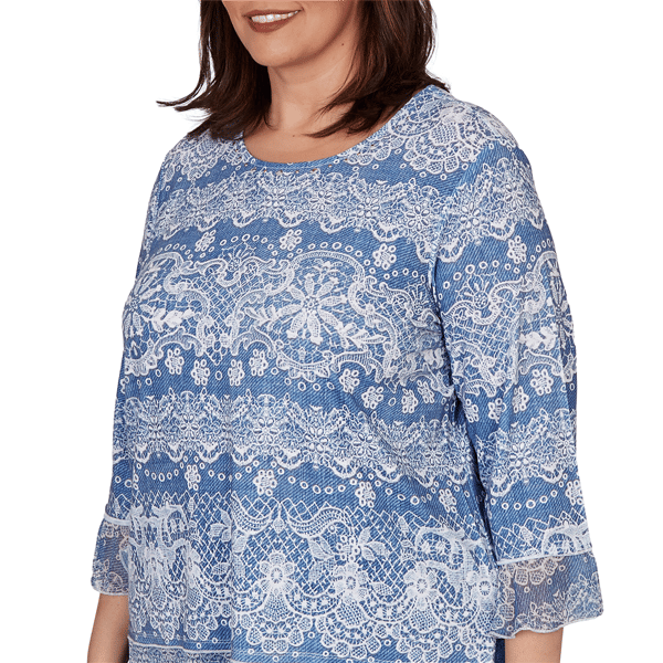 Plus Size Alfred Dunner Camden Market Embroidered Lace Blouse