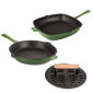 BergHOFF Neo 3pc. Cast Iron Fry & Grill Pan Set with Steak Press - image 2