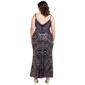 Juniors Plus Jump Glitter Medallion V-Neck Empire Waist Dress - image 2
