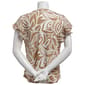 Womens Sara Michelle Short Flutter Sleeve Button Front Blouse - image 2