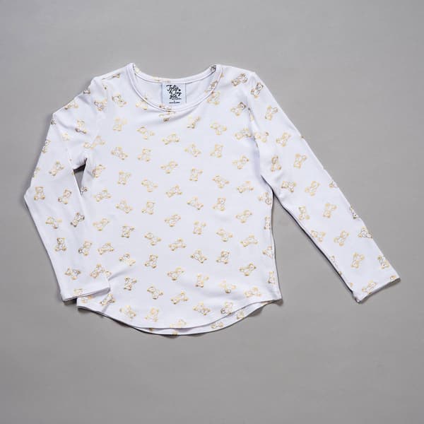 Girls (4-6x) Jolie & Joy Long Sleeve Yummy Foil Teddy Bear Tee