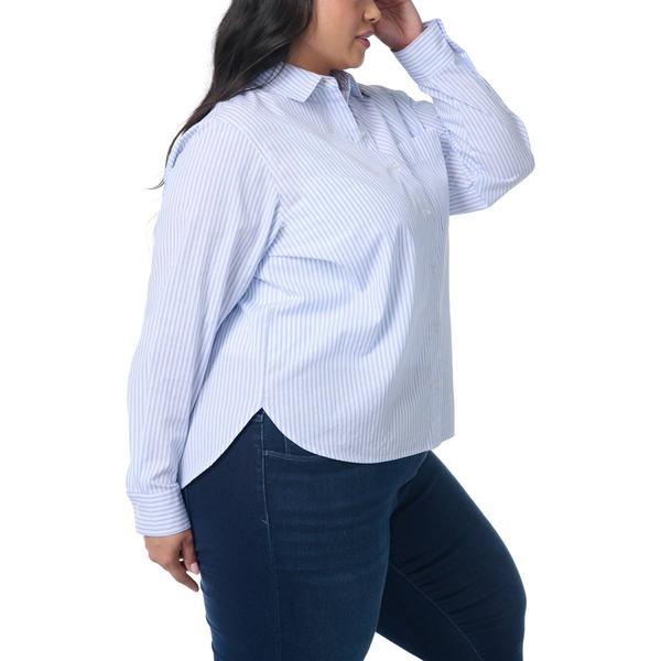 Plus Size Gloria Vanderbilt Livia Stripe Casual Button Down
