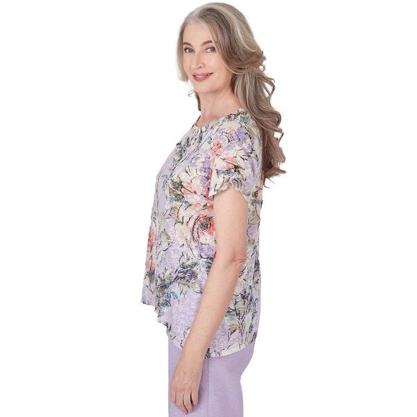 Petite Alfred Dunner Garden Party Burnout Floral Top