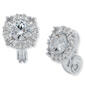 Anne Klein Crystal Round Halo EZ Comfort Clip On Earrings - image 1