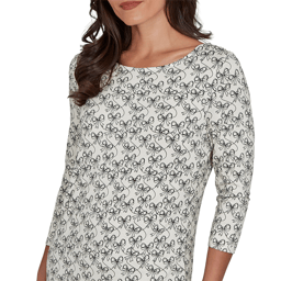 Petite Emaline Key Items 3/4 Sleeve Boat Neck Bow Blouse