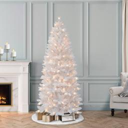 Puleo International 6ft. Pre-Lit Artificial Pine Christmas Tree