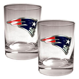 NFL New England Patriots 2pc.14oz. Rocks Glass Set