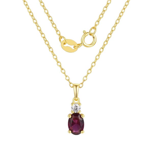 February Birthstone Simulated Amethyst & Cubic Zirconia Pendant - image 