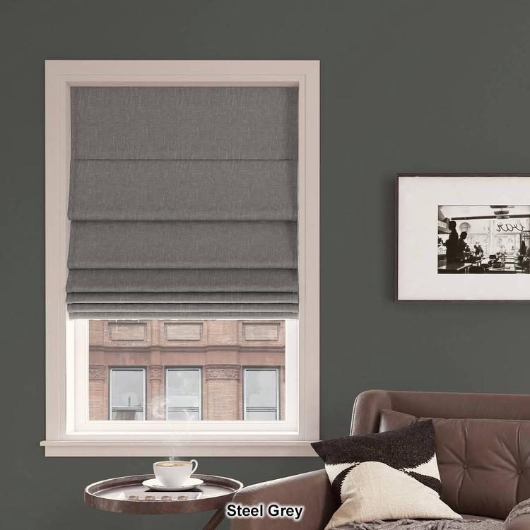 Sun Zero® Pryer Textured 100% Blackout Cordless Roman Shade