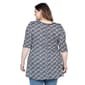 Plus Size 24/7 Comfort Apparel Geometric Elbow Sleeve Tunic Top - image 3