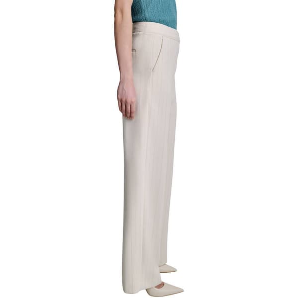 Womens DKNY Pinstripe Button Front Straight Leg Dress Pants