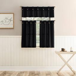 Wythe Tier Button Tab Top Kitchen Curtains