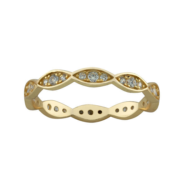 Athra 14kt. Gold Over Sterling Silver Cubic Zirconia Band Ring - image 