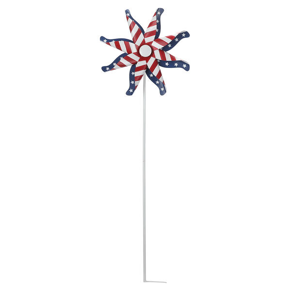 Metal Red White & Blue Spinner Stake - image 