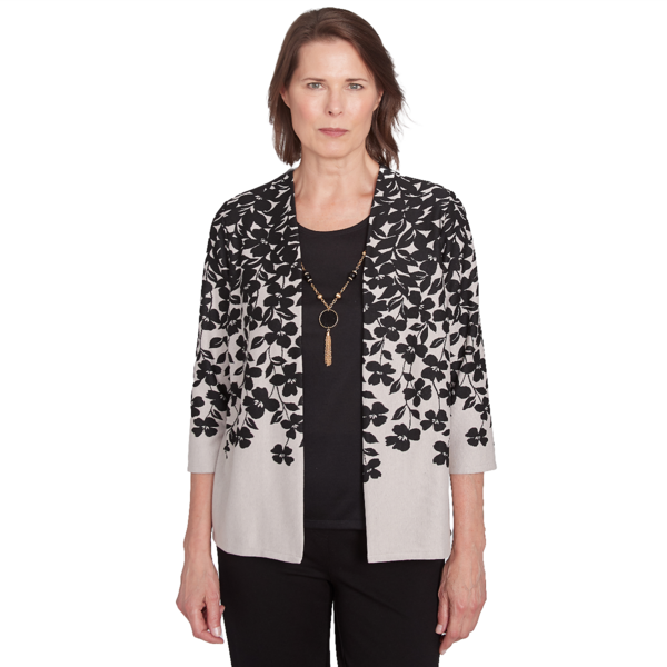Womens Alfred Dunner Romancing The Stone Two In One Blouse - image 