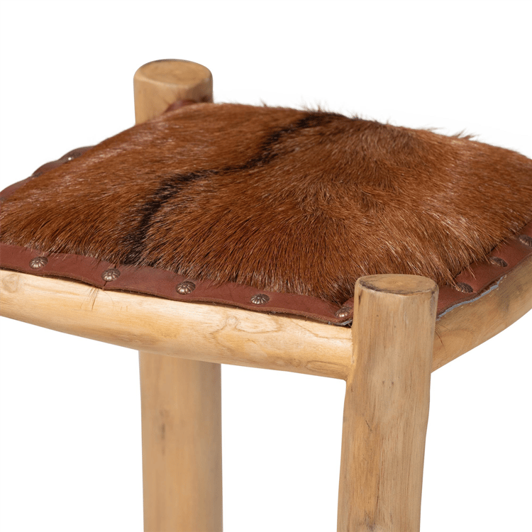 bali & pari Rivera Genuine Goat Leather Counter Stool