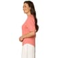 Womens Democracy Elbow Puff Sleeve Split Neck Blouse - image 3