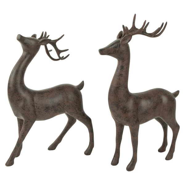 Northlight Seasonal 14in. Deer Christmas Figurines - Set of 2