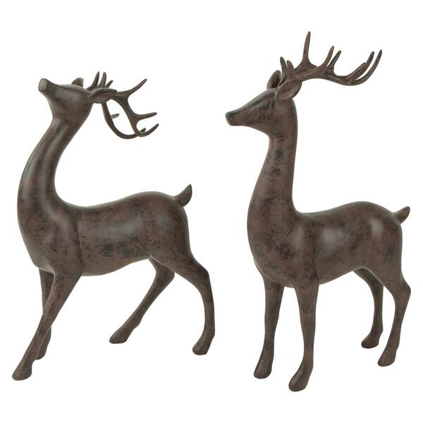 Northlight Seasonal 14in. Deer Christmas Figurines - Set of 2 - image 