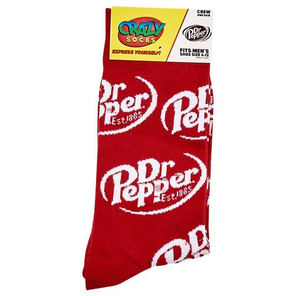Mens Crazy Socks Dr. Pepper Crew Socks - image 