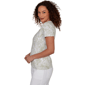 Petite Hearts of Palm Printed Essentials Tropical V Neck Tee - image 4