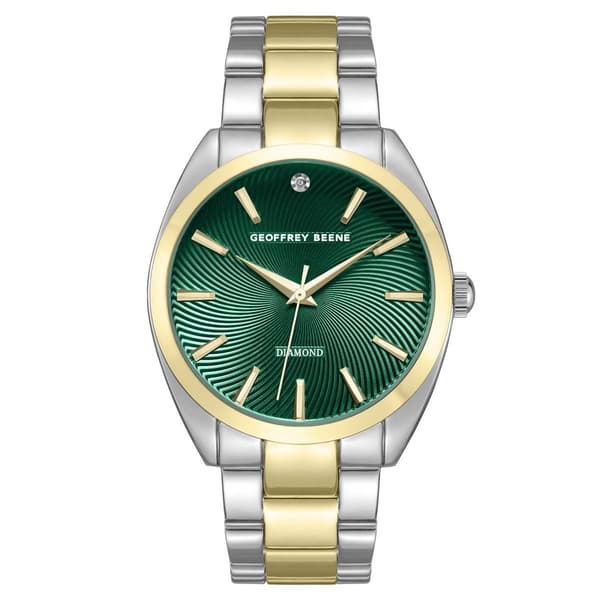 Mens Geoffrey Beene Genuine Diamond Green Dial Watch - GBA0050TTG - image 