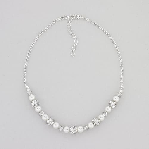 Rosa Rhinestones Pearl & Rhinestone Fireball Collar Necklace