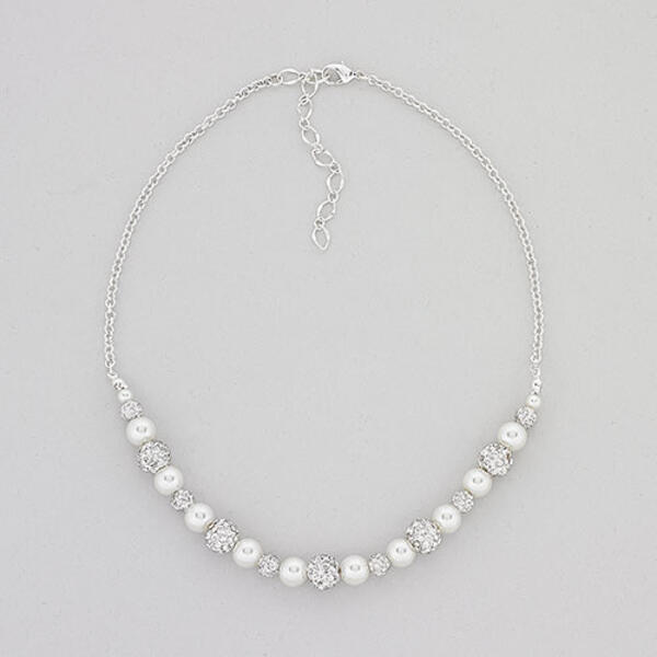 Rosa Rhinestones Pearl & Rhinestone Fireball Necklace - image 