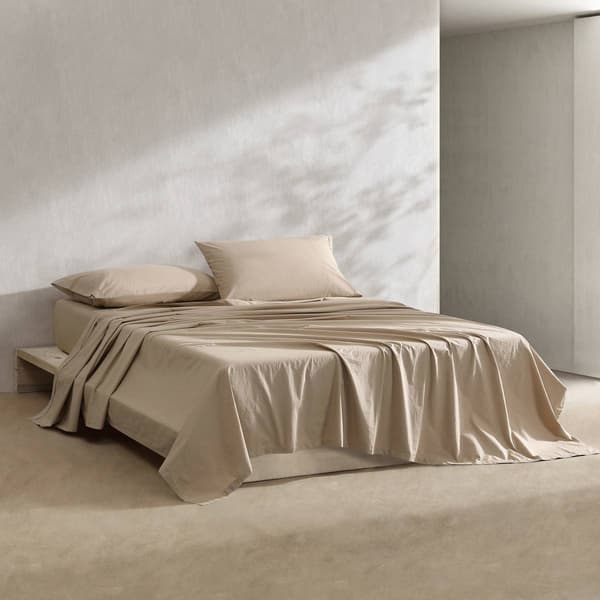 Calvin Klein Washed Percale Cotton 4pc. 200 TC Sheet Set
