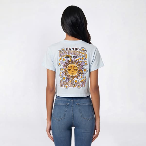 Juniors Attitude Not Included Sunflower Energy Crop Tee