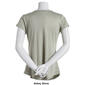 Juniors Poof! Short Sleeve Solid Split Neck Top - image 2
